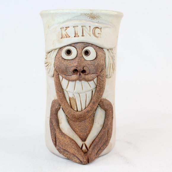 Unbranded Other - 3D Stoneware King Face Hand Thrown Pottery Coffee